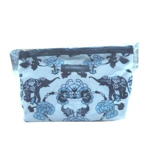JIM THOMPSON x Thai Airlines Elephant Floral Print Cosmetic Bag Amenity Kit New